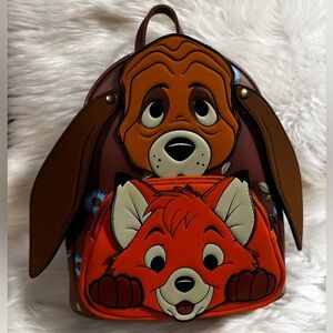 Loungefly Disney Fox and Hound Todd and Cooper Backpack EUC